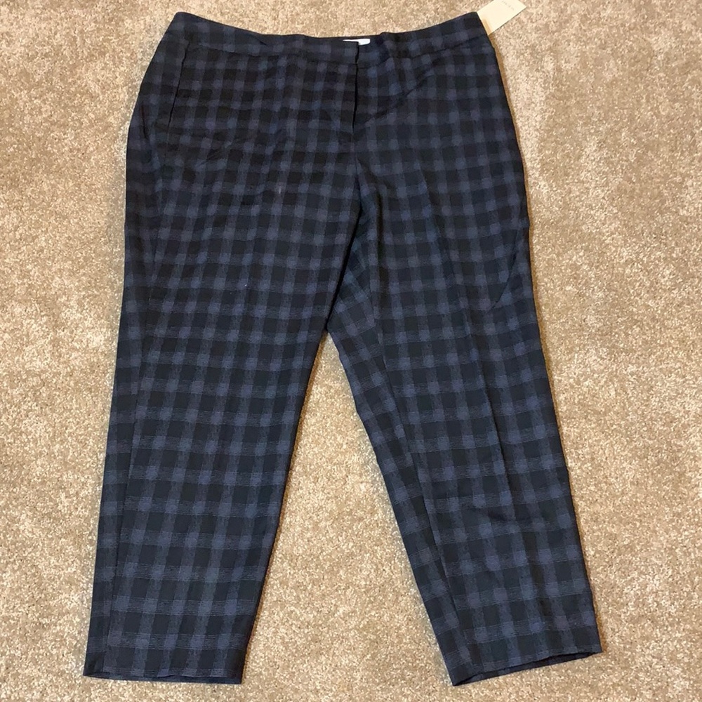 Black and Blue Plaid Ankle Pant NWT